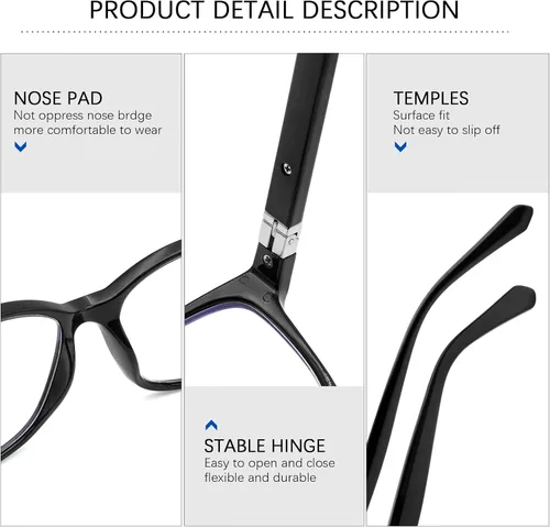 Vista 3 de 3 Pack Progressive Multifocus Reading Glasses Blue Light Blocking Multifocal Readers for Women Men with Spring Hinge