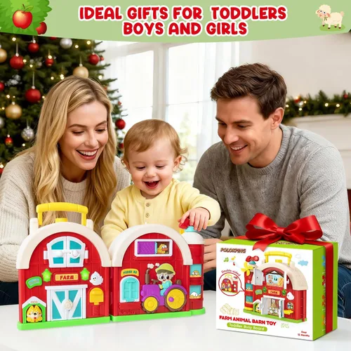 Vista 7 de Tablero Ocupado de Granja Montessori, Juguetes de Desarrollo de Habilidades Motoras para Niños de 1 y 2 Años, Regalo para Niños de 1 a 3 Años