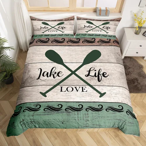 Vista 11 de Erosebridal Funda de edredón náutica para niños y niñas, juego de ropa de cama azul y blanco oceánico, funda de edredón de tabla de surf Hawaii