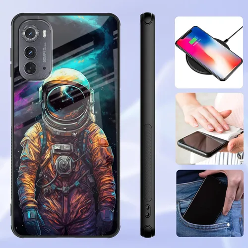 Vista 101 de Funda para Motorola Moto Edge 2022, cubierta trasera de vidrio templado con protector de pantalla, funda protectora a prueba de golpes para Motorola