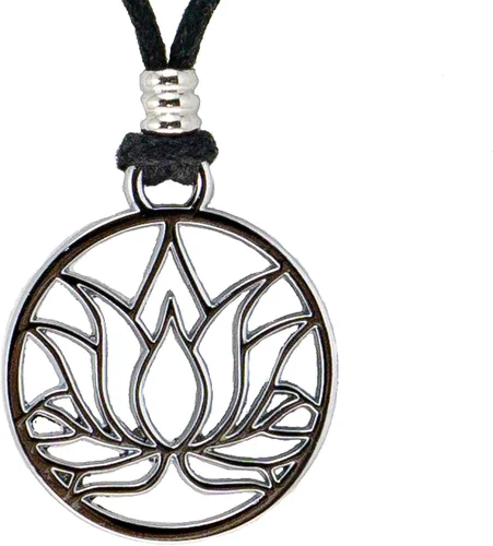 Vista 3 de BlueRica Collar de cordón ajustable con flor de loto