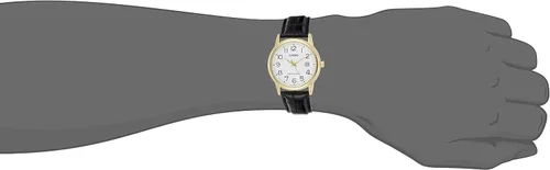 Vista 4 de Casio Reloj analógico de cuarzo para hombre con correa de cuero MTP-V002GL-7, negroblanco, correa., NegroBlanco, Correa.