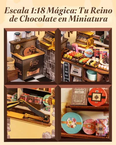 Vista 3 de Rolife Henry's Chocolate Shop Kit de casa de muñecas en miniatura