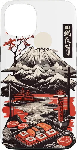 Vista 7 de Aesthetic Sushi Design Vintage Colour Woodcut Ukiyo-E Style Case for iPhone 16