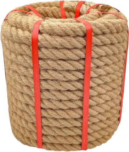 Vista 7 de Cuerda de Cáñamo Natural (1 pulgada x 50 pies) Cuerda de Manila Trenzada Cuerda de Yute Gruesa para Manualidades, Cuerda de Columpio de Porche
