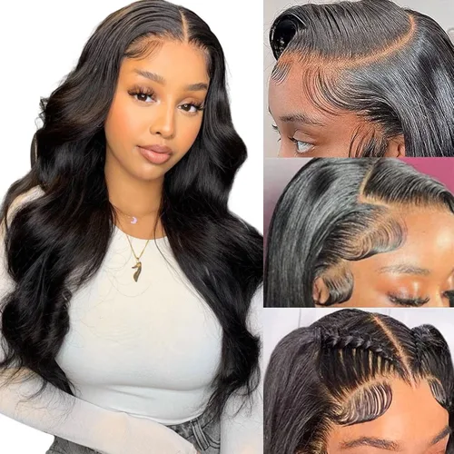 Vista 7 de Pelucas de cabello humano con encaje frontal HD de 24 pulgadas, densidad del 250%, pelucas de cabello humano con encaje frontal ondulado corporal