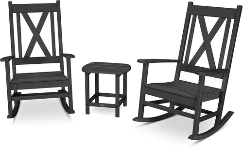 Vista 4 de POLYWOOD® Braxton - Juego de mecedoras, color blanco
