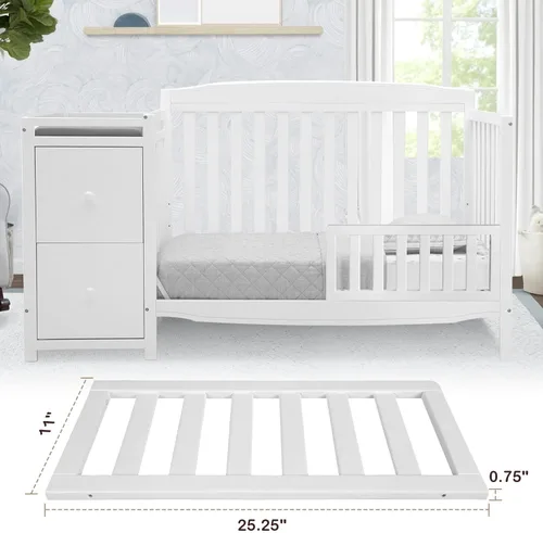 Vista 2 de Salcod Barandilla segura para niños pequeños compatible con cuna convertible Delta Children, riel de cuna para evitar que los niños pequeños se