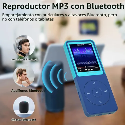 Vista 7 de Reproductor de MP3 con Bluetooth 5.3, pantalla de 1.8", reproductor Azul