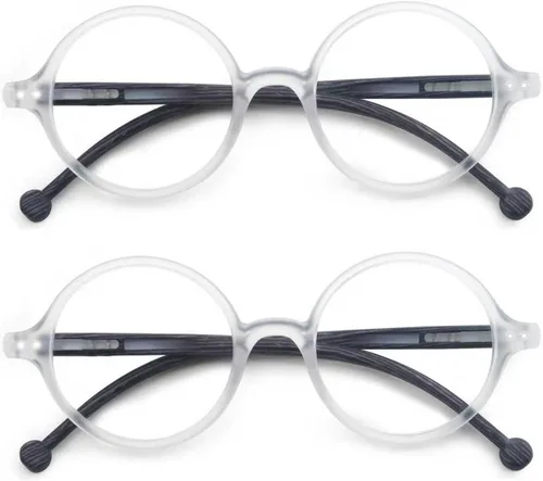 Vista 12 de Gafas de Lectura Redondas para Mujeres y Hombres con Bloqueo de Luz Azul, Lectores Circulares Unisex Ultraligeros, Gafas de Lectura sin Prescripción