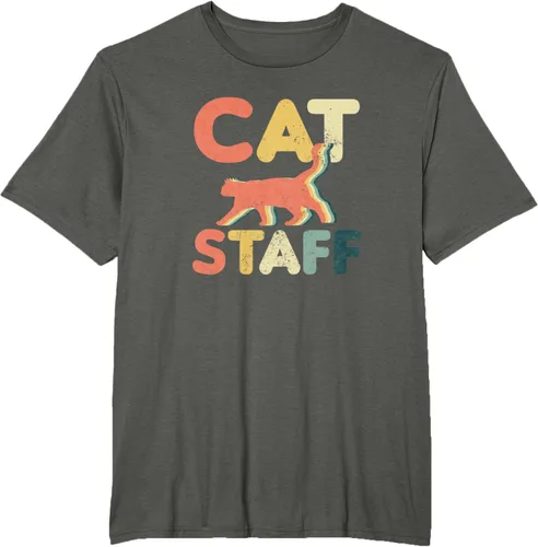 Vista 5 de Cat Servant Design Vintage Retro Staff Gift T-Shirt for Men Women