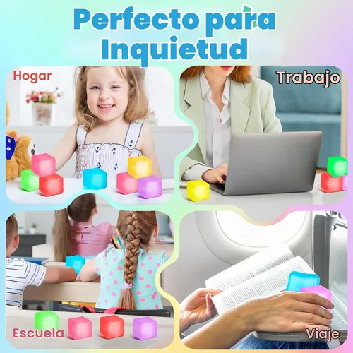 Vista 6 de VISCOO 32 Pcs Stress Cube, Slow Rising Squishy, Cube Stress Balls 32p-cubes 8