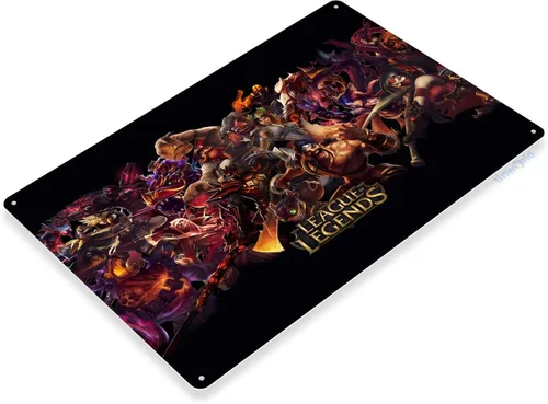 Vista 2 de Tinworld Letrero de estaño: League of Legends Personajes Arcade Pc Game Room A953
