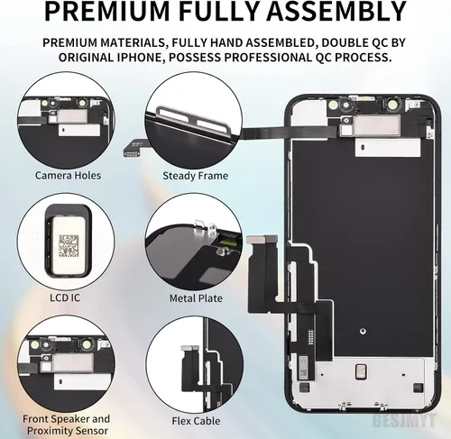 Vista 2 de para iPhone XR Reemplazo de pantalla de 6.1 pulgadas con altavoz de oído Kit de sensor de proximidad de montaje completo Pantalla LCD 3D Touch