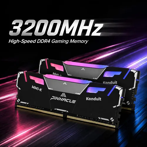 Vista 3 de Timetec Pinnacle Konduit RGB DDR4 3200MHz PC4-25600 CL16-18-18-38 XMP2.0 Overclocking 1.35V Módulo de memoria para PC de escritorio compatible