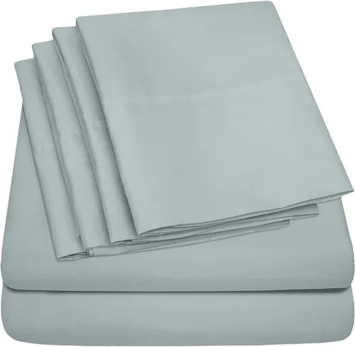 Vista 61 de Juego de sábanas de 4 piezas para camas individuales de 1500 hilos de microfibra de cepillado fino con bolsillo profundo - 1 funda de almohada