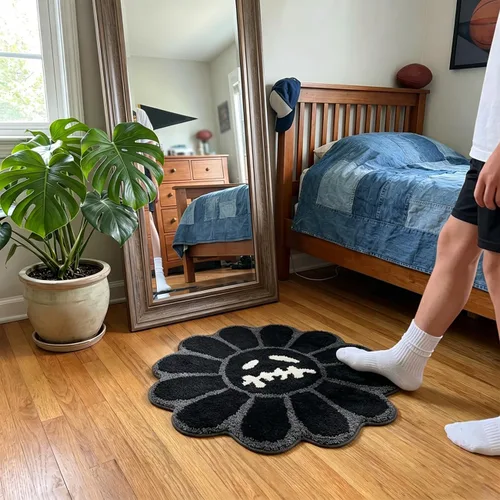 Vista 6 de Trippy Alfombra de Cara Feliz Alfombras Geniales Tufted de Secado Rápido Tapetes de Baño para Baño Antideslizantes Tapete de Baño Absorbente de Agua