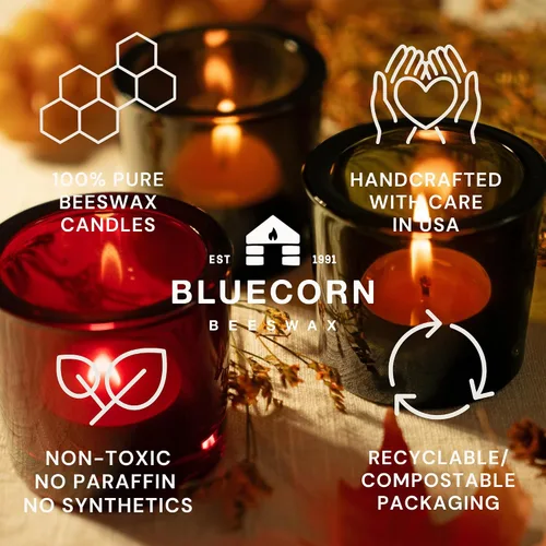 Vista 7 de Bluecorn Beeswax, velas 100 % cera de abeja, color marfil