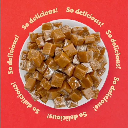 Vista 5 de Caramelo de vainilla envuelto individualmente, bolsa de 1.5 libras Cubos de caramelo para aperitivos y hornear