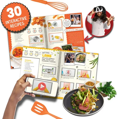 Vista 2 de Abacus Brands VR MasterChef Junior - Libro de cocina para niños de realidad virtual y juego de actividades de aprendizaje interactivo de ciencias