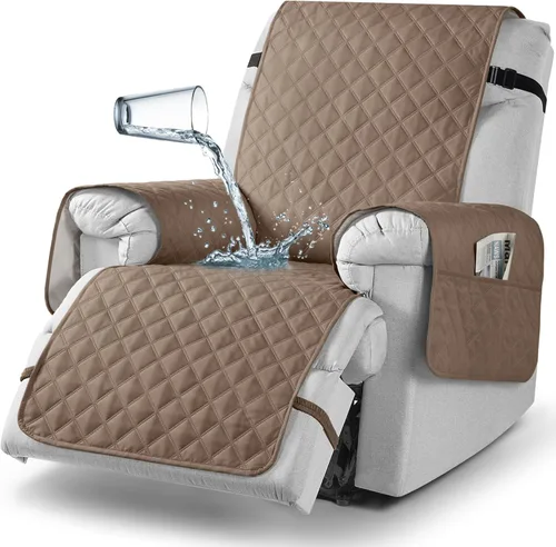 Vista 37 de TAOCOCO - Funda antideslizante para silla reclinable, funda para sofá, funda para silla reclinable pequeña con correas elásticas, protector