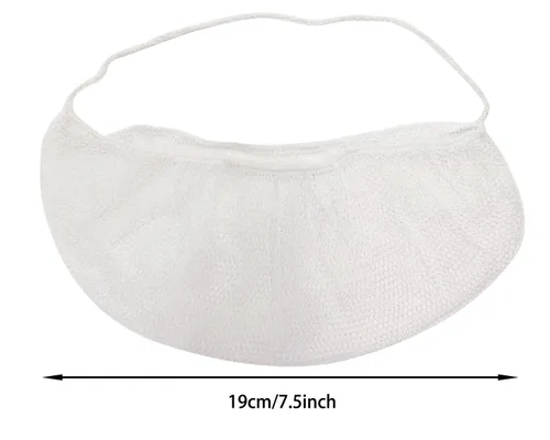 Vista 5 de ONLYKXY 50 piezas de cubierta de barba de nailon blanco protector de barba para hombres, servicio de alimentos, cocina, limpieza, construcción