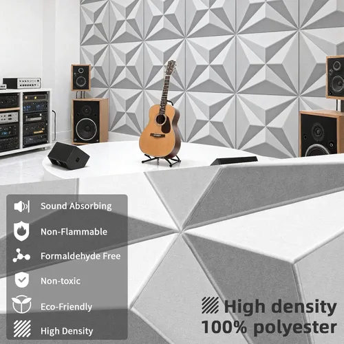 Vista 3 de Art3dwallpanels Paneles acústicos de 24 x 24 pulgadas, paquete de 6 paneles de pared insonorizados que amortiguan el sonido, paneles absorbentes