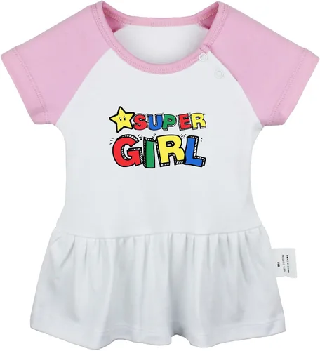 Vista 5 de iDzn Pack of 2, Super Girl & Father and Daughter Best Friends for Life Dresses, Infant Baby Girls Princess Dress, Cute Ruffle