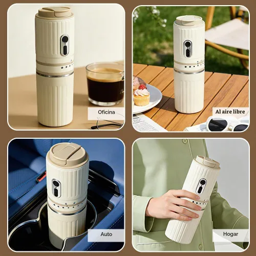 Vista 6 de Molinillo de café eléctrico portátil, molinillo de café inalámbrico con 7 ajustes de molienda ajustables y filtro, apagado automático, carga tipo C