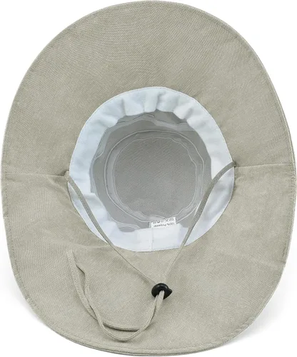 Vista 9 de Women's Cotton Sun Hat with Neck Flap, UV Protection Wide Brim Outdoor Hat Caqui