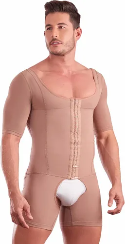 Vista 3 de Fajas para hombres 368 de alta compresión para hombre, faja moldeadora colombiana con control de abdomen, faja moldeadora de cuerpo completo