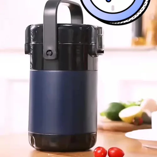 Vista 3 de [Usado] Lonchera apilable de acero inoxidable de 3 niveles, botella aislada al vacío de acero inoxidable a prueba de fugas, adecuada para llevar