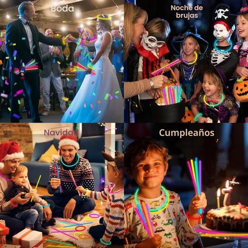 Vista 2 de JICUICUI Paquete a Granel de Barras Luminosas para Fiestas - Ultra Brillantes 50 unidades que Brillan en la Oscuridad Artículos para Fiestas