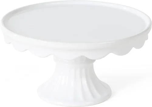 Vista 6 de Martha Stewart Highbrook 8.5" Handmade Jadeite Glass Cake Stand Verde (8.5")