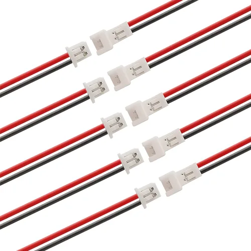 Vista 4 de 40pcs 0.049 in 2Pin macho hembra conectores cables 3.937 in 20 pairs red-black miniature connecting wires, reliable plug for small electronic