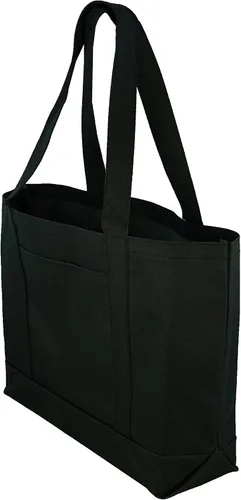 Vista 2 de Tote de uso diario con bolsillo externo y manijas largas hasta el hombro