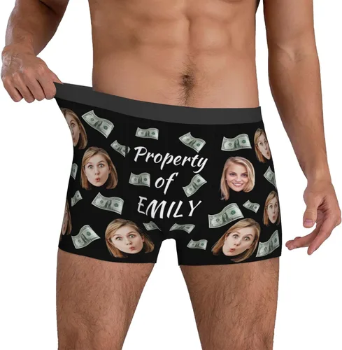 Vista 9 de Boxers personalizados con cara para hombres, novio, marido, ropa interior divertida personalizada para ideas de cumpleaños para él, S-XXL