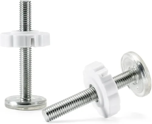Vista 5 de Barra de pivote roscada para puerta de bebé de montaje a presión, kit de pernos de montaje de tornillo pivote de 4 piezas para puerta de escalera