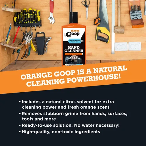 Vista 4 de GOOP Limpiador de manos sin agua multiusos líquido naranja - Botella abatible de 16 oz
