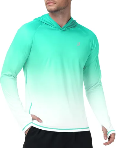Vista 11 de Roadbox Sudadera con capucha UPF 50+ para hombre, con capucha UV, manga larga, ligera, protección contra erupciones SPF para exteriores, senderismo