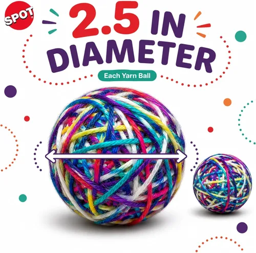 Vista 3 de SPOT Sew Much Fun - Bolas de hilo para gatos, 2.5 pulgadas, paquete de 2