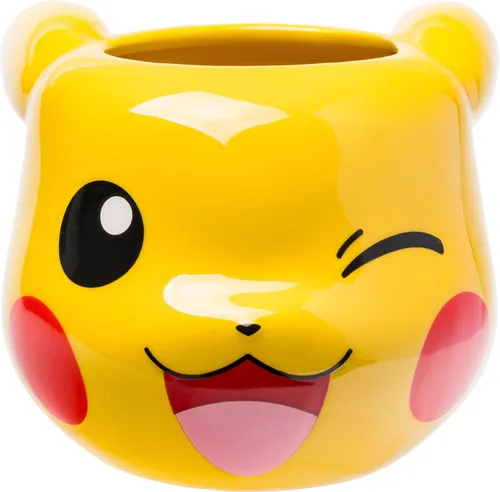 Vista 7 de Silver Buffalo - Taza de café de vidrio manchado con diseño de Pokémon con Pikachu, 17.5 onzas See through yellow, Electric pokemon, Collectible