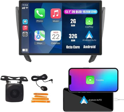 Vista 21 de Coche CarPlay Android Navegación Automática Estéreo GPS Radio Cámara Pantalla 10.33 "QLED Pantalla Táctil Headunit Tablet Pad Media Player