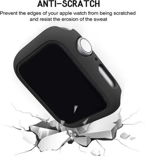 Vista 7 de Paquete de 3 fundas compatibles con Apple Watch de 1.732 pulgadas Series 6/5/4/SE, carcasa rígida de PC parachoques marco