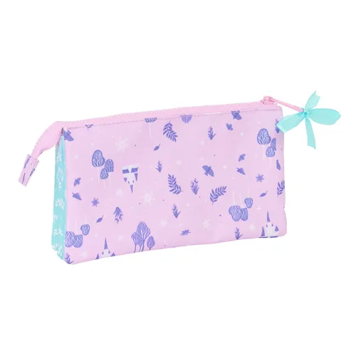 Vista 4 de Portatodo Triple Frozen Cool days Violeta Azul cielo 22 x 12 x 3 cm