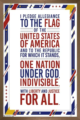 Vista 11 de Trends International The United States Of America - Pledge Of Allegiance Wall Poster, 14.725" x 22.375", Barnwood Framed Version