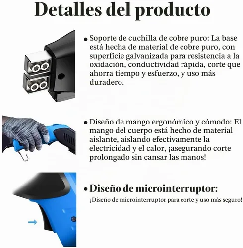 Vista 3 de Cortador de espuma eléctrico refrigerado por aire, herramienta de corte de espuma de poliestireno con 4 cuchillas para EPP, EPS, XPS, EVA, EPE, PU