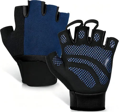 Vista 9 de sunnex Guantes de levantamiento de pesas con soporte extendido para la muñeca, guantes de gimnasio acolchados de silicona de alto agarre