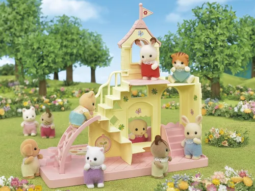 Vista 5 de Juego de campo conjunto S-64 de las familias de Sylvanian Escuelas, jardín de infantes lindo castillo