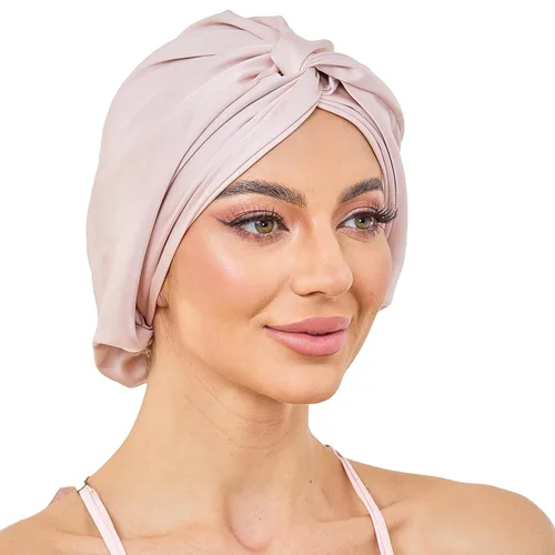 Vista 43 de Gorro de satén de seda ajustable para envolver el cabello para dormir, gorro de dormir de doble capa, turbante nocturno para cabello largo y rizado